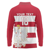 Custom Poland Rugby Long Sleeve Polo Shirt Biało-czerwoni Go Champion