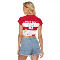 Custom Poland Rugby Raglan Cropped T Shirt Biało-czerwoni Go Champion