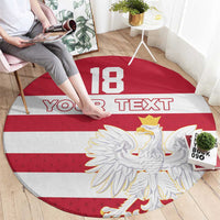 Custom Poland Rugby Round Carpet Biało-czerwoni Go Champion