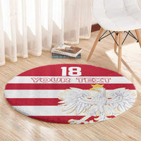 Custom Poland Rugby Round Carpet Biało-czerwoni Go Champion