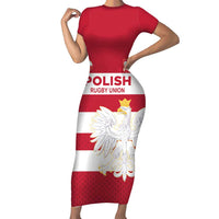 Custom Poland Rugby Short Sleeve Bodycon Dress Biało-czerwoni Go Champion
