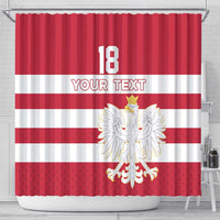 Custom Poland Rugby Shower Curtain Biało-czerwoni Go Champion