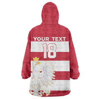 Custom Poland Rugby Wearable Blanket Hoodie Biało-czerwoni Go Champion