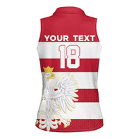 Custom Poland Rugby Women Sleeveless Polo Shirt Biało-czerwoni Go Champion