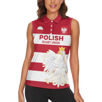 Custom Poland Rugby Women Sleeveless Polo Shirt Biało-czerwoni Go Champion