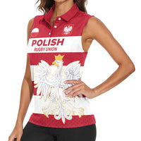 Custom Poland Rugby Women Sleeveless Polo Shirt Biało-czerwoni Go Champion