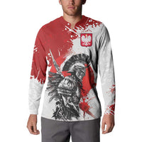 Polish Winged Hussar Button Sweatshirt Grunge Style