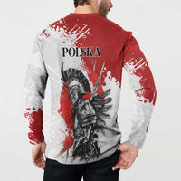 Polish Winged Hussar Button Sweatshirt Grunge Style