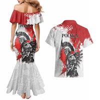 Polish Winged Hussar Couples Matching Mermaid Dress and Hawaiian Shirt Grunge Style