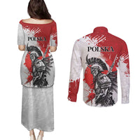 Polish Winged Hussar Couples Matching Puletasi and Long Sleeve Button Shirt Grunge Style
