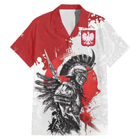 Polish Winged Hussar Family Matching Mermaid Dress and Hawaiian Shirt Grunge Style
