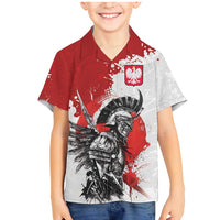 Polish Winged Hussar Family Matching Mermaid Dress and Hawaiian Shirt Grunge Style