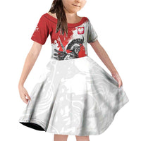 Polish Winged Hussar Family Matching Off Shoulder Short Dress and Hawaiian Shirt Grunge Style