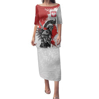 Polish Winged Hussar Family Matching Puletasi and Hawaiian Shirt Grunge Style