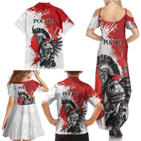 Polish Winged Hussar Family Matching Summer Maxi Dress and Hawaiian Shirt Grunge Style