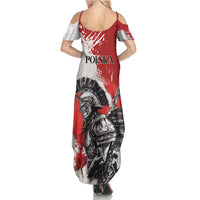 Polish Winged Hussar Family Matching Summer Maxi Dress and Hawaiian Shirt Grunge Style