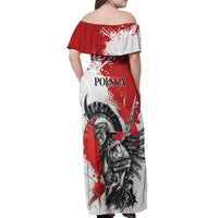 Polish Winged Hussar Off Shoulder Maxi Dress Grunge Style