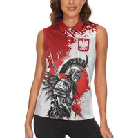 Polish Winged Hussar Women Sleeveless Polo Shirt Grunge Style