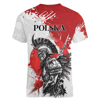 Polish Winged Hussar Women V-Neck T-Shirt Grunge Style