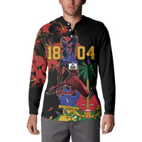 Haiti Negre Marron Button Sweatshirt Libete Egalite Fratenite