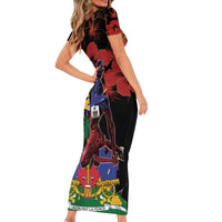 Haiti Negre Marron Family Matching Short Sleeve Bodycon Dress and Hawaiian Shirt Libete Egalite Fratenite