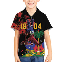 Haiti Negre Marron Family Matching Short Sleeve Bodycon Dress and Hawaiian Shirt Libete Egalite Fratenite