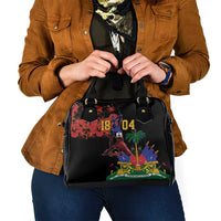 Haiti Negre Marron Shoulder Handbag Libete Egalite Fratenite