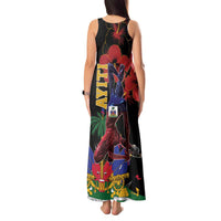 Haiti Negre Marron Tank Maxi Dress Libete Egalite Fratenite