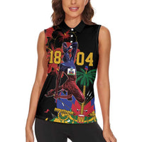 Haiti Negre Marron Women Sleeveless Polo Shirt Libete Egalite Fratenite