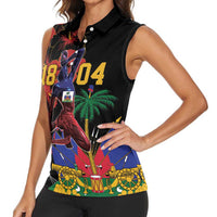 Haiti Negre Marron Women Sleeveless Polo Shirt Libete Egalite Fratenite