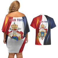 Personalized Second Empire of Haiti 1849-1859 Couples Matching Off Shoulder Short Dress and Hawaiian Shirt Dieu Ma Patrie Et Mon Epee
