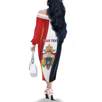 Personalized Second Empire of Haiti 1849-1859 Family Matching Off The Shoulder Long Sleeve Dress and Hawaiian Shirt Dieu Ma Patrie Et Mon Epee