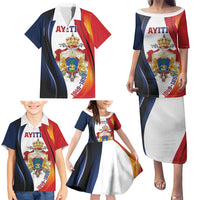 Personalized Second Empire of Haiti 1849-1859 Family Matching Puletasi and Hawaiian Shirt Dieu Ma Patrie Et Mon Epee