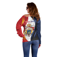 Personalized Second Empire of Haiti 1849-1859 Off Shoulder Sweater Dieu Ma Patrie Et Mon Epee