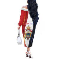 Personalized Second Empire of Haiti 1849-1859 Off The Shoulder Long Sleeve Dress Dieu Ma Patrie Et Mon Epee