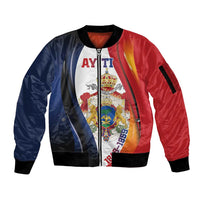 Personalized Second Empire of Haiti 1849-1859 Sleeve Zip Bomber Jacket Dieu Ma Patrie Et Mon Epee