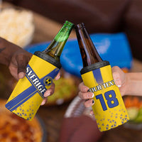 Custom Sweden Football 4 in 1 Can Cooler Tumbler Sveriges herrlandslag i fotboll