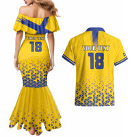 Custom Sweden Football Couples Matching Mermaid Dress and Hawaiian Shirt Sveriges herrlandslag i fotboll