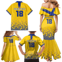 Custom Sweden Football Family Matching Mermaid Dress and Hawaiian Shirt Sveriges herrlandslag i fotboll
