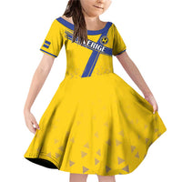Custom Sweden Football Family Matching Off Shoulder Short Dress and Hawaiian Shirt Sveriges herrlandslag i fotboll