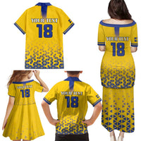 Custom Sweden Football Family Matching Puletasi and Hawaiian Shirt Sveriges herrlandslag i fotboll