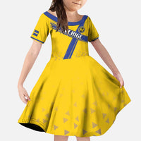 Custom Sweden Football Family Matching Short Sleeve Bodycon Dress and Hawaiian Shirt Sveriges herrlandslag i fotboll