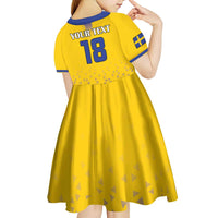 Custom Sweden Football Kid Short Sleeve Dress Sveriges herrlandslag i fotboll