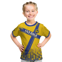 Custom Sweden Football Kid T Shirt Sveriges herrlandslag i fotboll