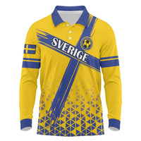 Custom Sweden Football Long Sleeve Polo Shirt Sveriges herrlandslag i fotboll