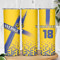 Custom Sweden Football Skinny Tumbler Sveriges herrlandslag i fotboll