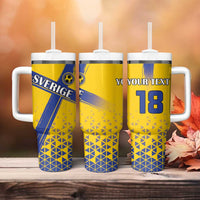 Custom Sweden Football Tumbler With Handle Sveriges herrlandslag i fotboll
