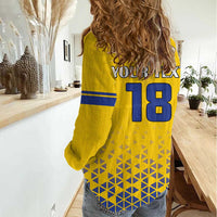 Custom Sweden Football Women Casual Shirt Sveriges herrlandslag i fotboll