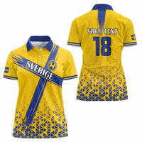 Custom Sweden Football Women Polo Shirt Sveriges herrlandslag i fotboll