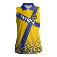 Custom Sweden Football Women Sleeveless Polo Shirt Sveriges herrlandslag i fotboll